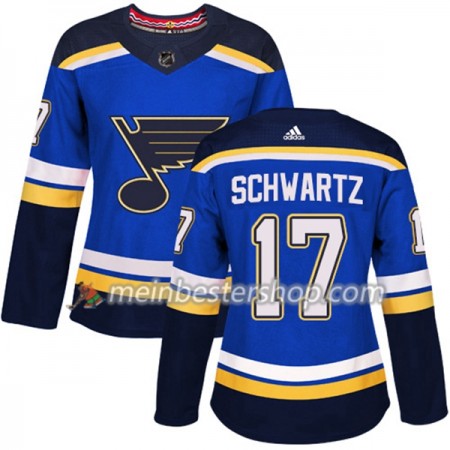 St. Louis Blues Jaden Schwartz 17 Adidas 2017-2018 Blau Trikot Authentic - Dame